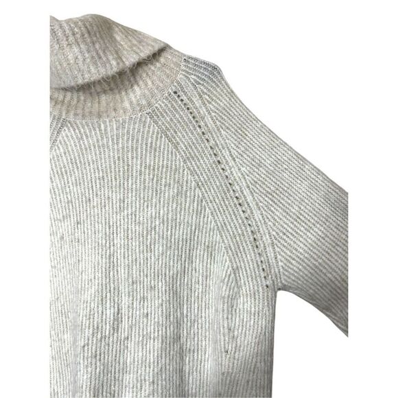 Topshop Cream Loose Oversized Long Turtleneck Sweater Dress Size 0/2 - Picture 6 of 10